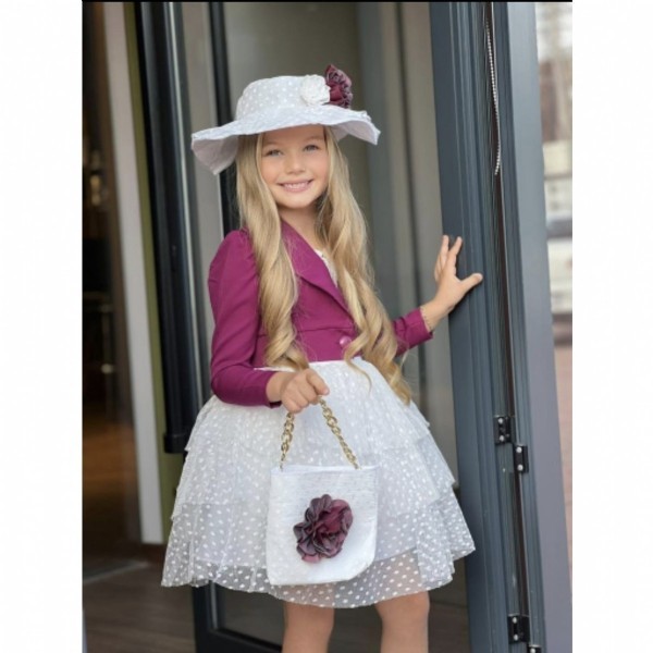 WHOLESALE GIRL DRESS WITH JACKET HAT AND BAG